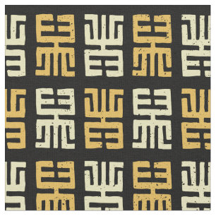 Tissu Motif inspiré par l'impression de boue  Noir/Jaun