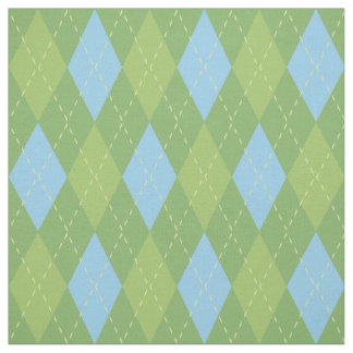 Tissu Motif Jacquard bleu et vert Pastel