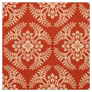 Tissu Motif japonais de médaillon, mandarine