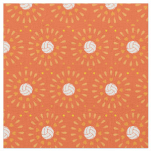 Tissu Motif Kaleidoscope à balles de volley orange