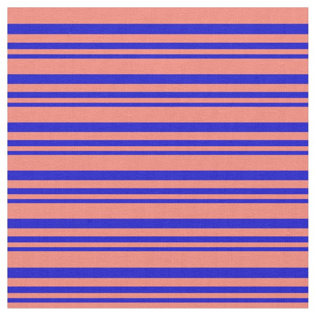 Tissu Motif Lignes bleues et Saumons (Fermer)