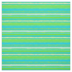 Tissu Motif Lime Green Aqua Turquoise Blue Stripes