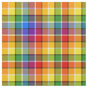 Tissu Motif lumineux de plaid d'arc-en-ciel