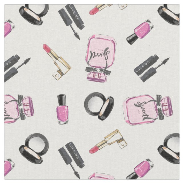 Tissu Motif maquillage de beauté (Fermer)