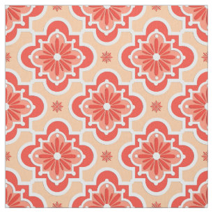 Tissu Motif marocain de tuile - nuances de l'orange de