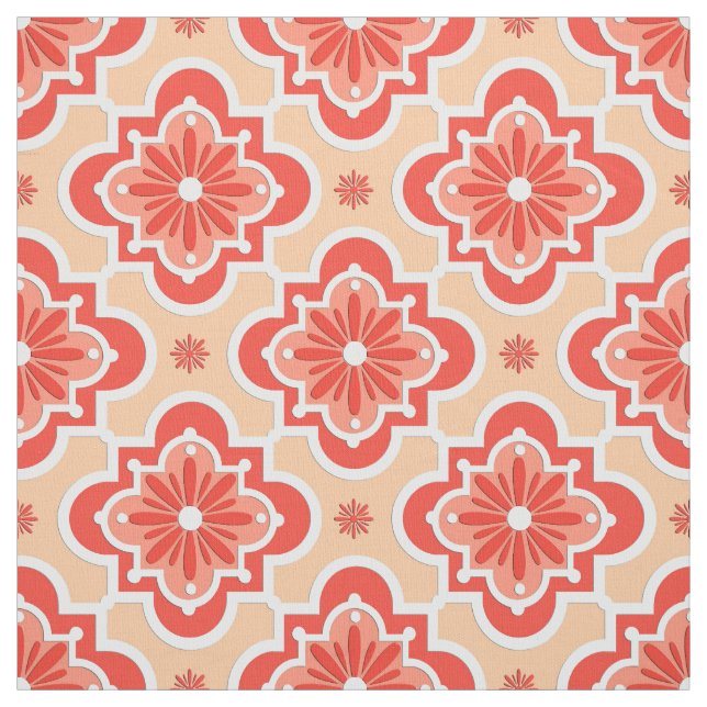 Tissu Motif marocain de tuile - nuances de l'orange de (Échantillon)