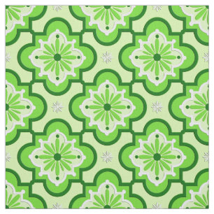 Tissu Motif marocain de tuile - vert de chaux