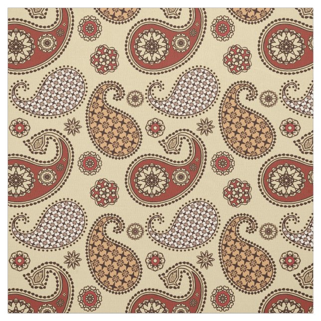Tissu Motif, marron, tan et beige (Échantillon)