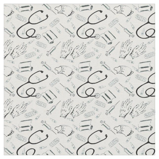 Tissu Motif Médicale coton Stethoscope (Fermer)