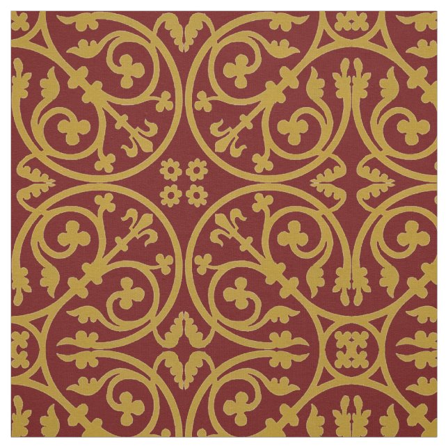 Tissu Motif médiéval du XIIIe siècle (Échantillon)