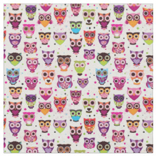 Tissu Motif mignon d'arrière - plan de hibou pour des