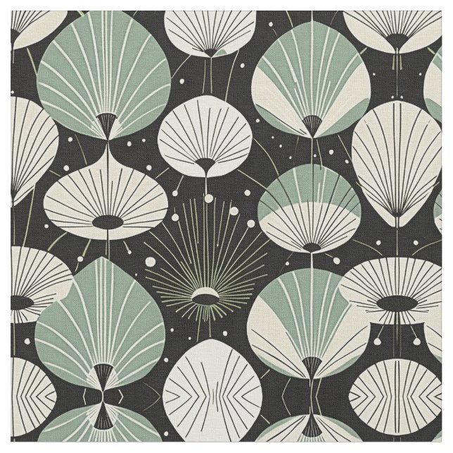 Tissu Motif moderne géométrique de l'ère atomique rétro (Fermer)