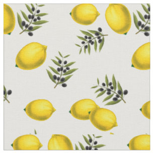 Tissu Motif Moderne Vintage Citron & Olive