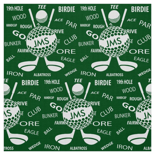 Tissu Motif monogramme pour Golfer (Échantillon)