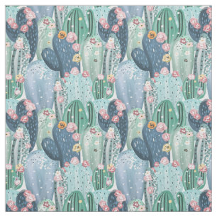 Tissu Motif mou de cactus du monogramme Patel