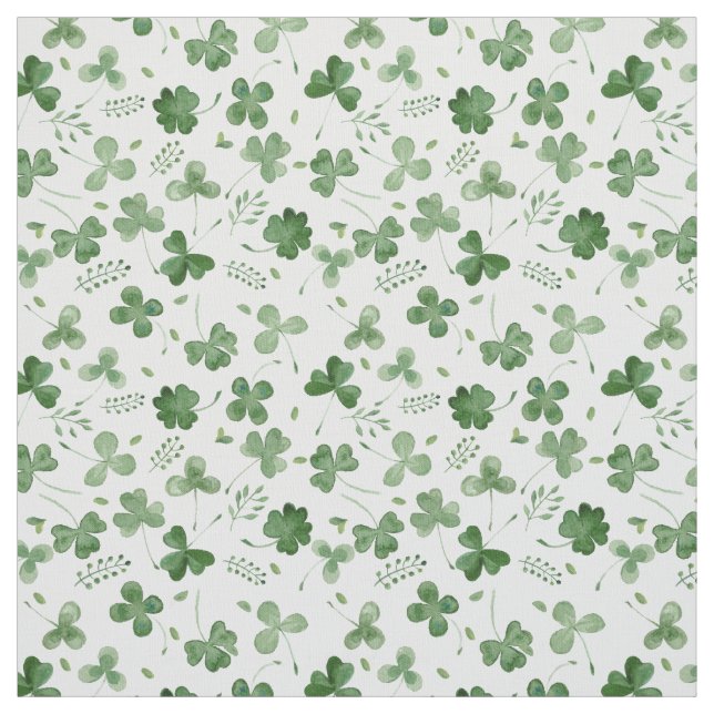 Tissu Motif mou de shamrock d'aquarelle (Échantillon)