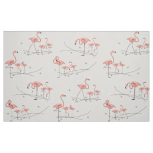 Tissu Motif multi rose de Flamants roses grand