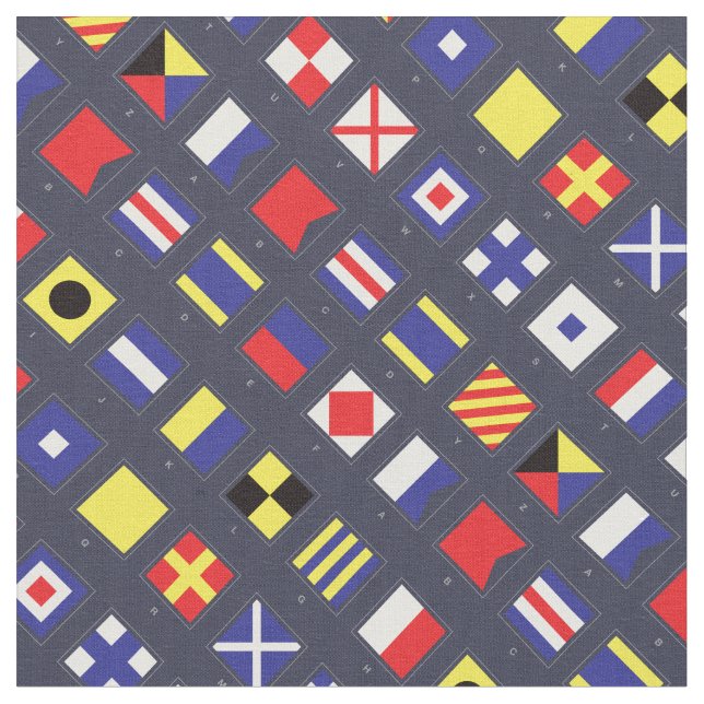 Tissu Motif nautique de drapeau (Fermer)