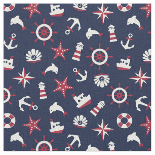 Tissu Motif nautique de mer