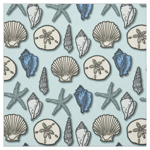 Tissu Motif nautique de mer d'étoiles de mer de Shell