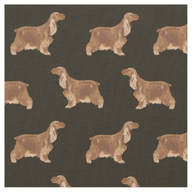 Tissu motif noir de Cocker Spaniel (Fermer)