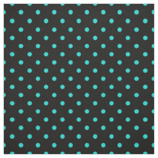 Tissu Motif noir de tache de point de polka de bleu de