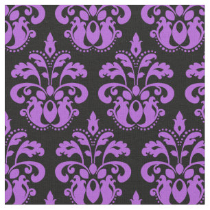 Tissu Motif noir et du pourpre de damassé