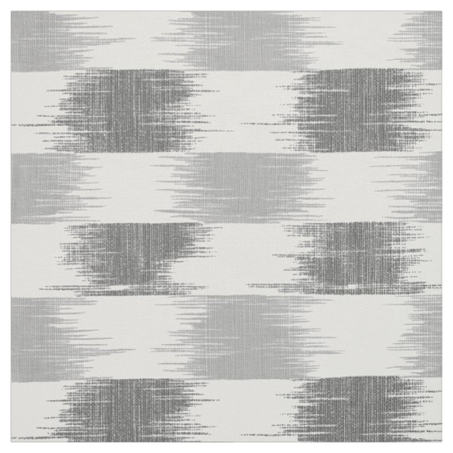 Tissu Motif noir moderne d'ikat de blanc gris (Échantillon)