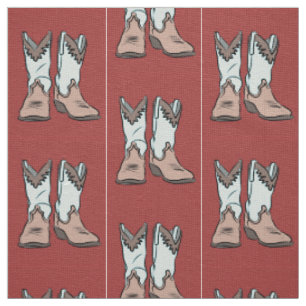 Tissu Motif occidental vintage de bottes