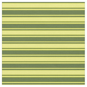 Tissu Motif Olive foncé vert et rayures jaunes