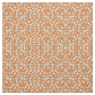 Tissu Motif orange brûlé par damassé florale chique