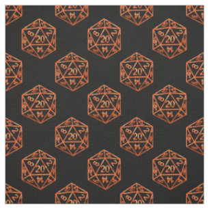 Tissu Motif orange D20 Joueur de rôle Joueur Dice RPG