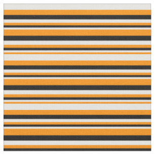 Tissu Motif orange foncé, blanc et noir