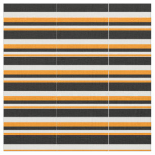 Tissu Motif orange foncé, blanc et noir