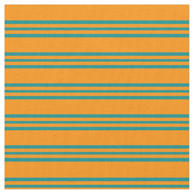 Tissu Motif orange foncé et cyan foncé rayé/bordé (Fermer)
