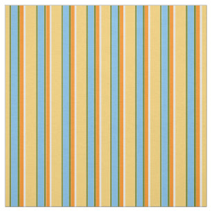 Tissu Motif Orange Green Jaune Bleu clair