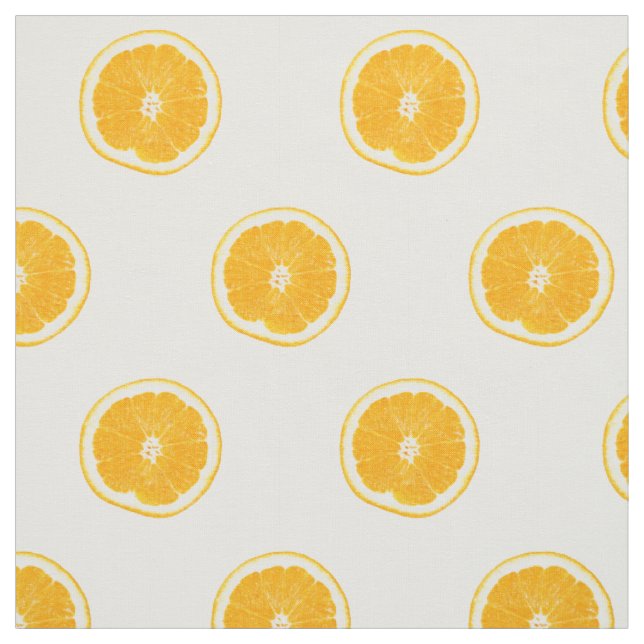 Tissu Motif orange juteux frais de tranche (Échantillon)