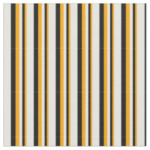 Tissu Motif orange, noir et blanc