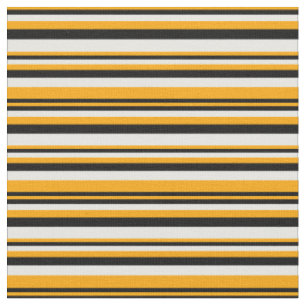 Tissu Motif orange, noir et blanc à rayures/à bandes