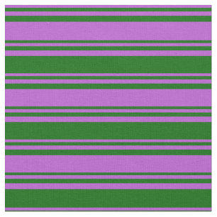 Tissu Motif orchidée et rayures vert foncé