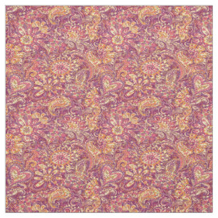Tissu Motif Paisley Paisley Rose Orange Purple