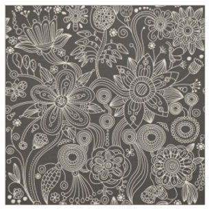 Tissu Motif Paisley, Persian Paisley, noir et blanc