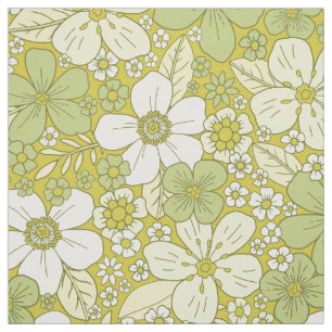 Tissu Motif Pastel vert et jaune