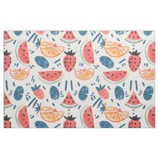 Tissu Motif Pastèque | Cottage de Fruits d'Été Sans Cout