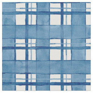 Tissu Motif peint à la main de plaid d'aquarelle
