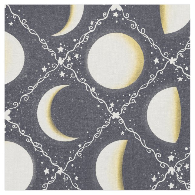 Tissu Motif Phases de lune céleste (Fermer)