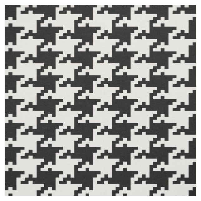 Tissu Motif Pied De Poule Noir Et Blanc (Échantillon)