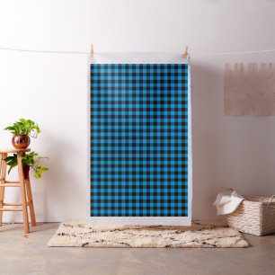 Tissu Motif Plaid de Buffalo Bleu Noir   Bois à bois