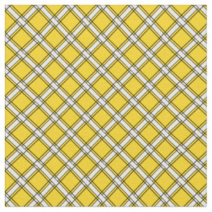 Tissu Motif plaid jaune et blanc