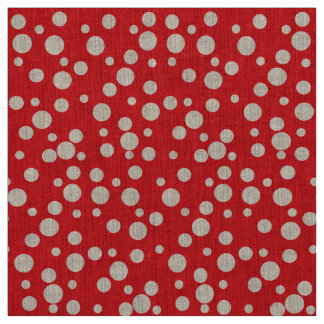 Tissu Motif Pois rouge et blanc